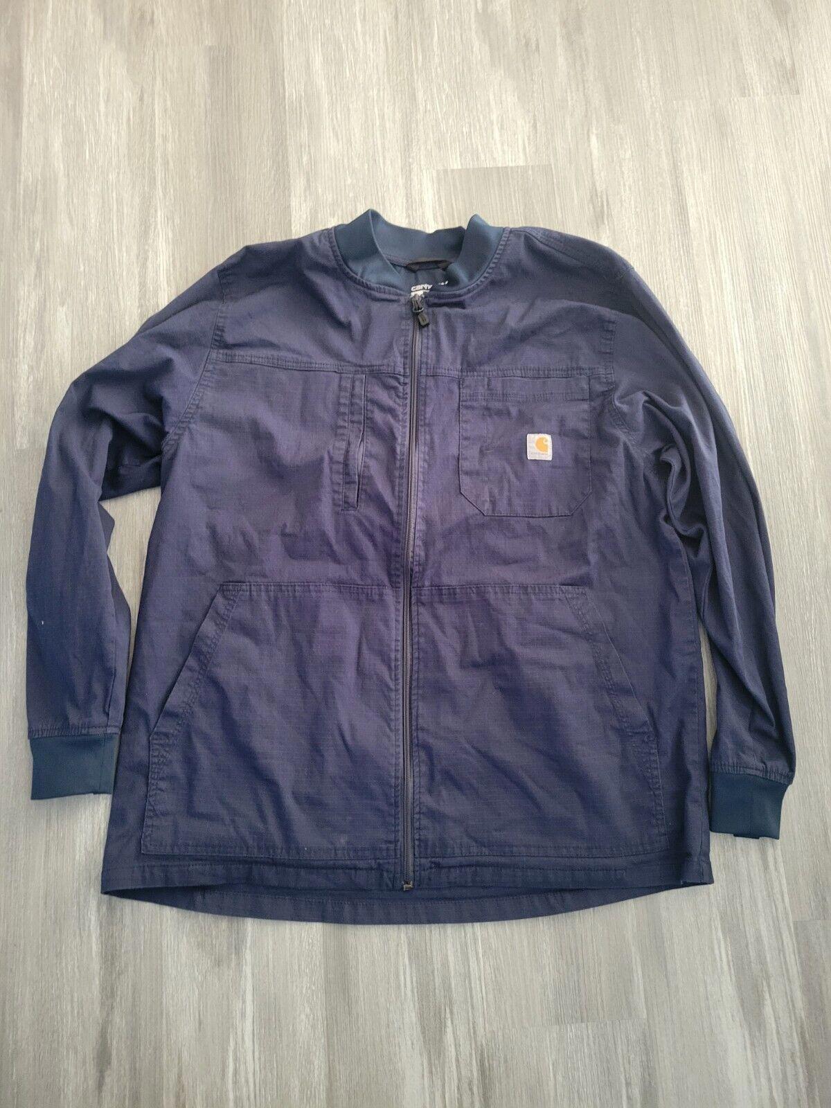 Carhartt Rugged Flex Ripstop Utility Warm-Up Jacket Men's Xl Navy C81418 Work